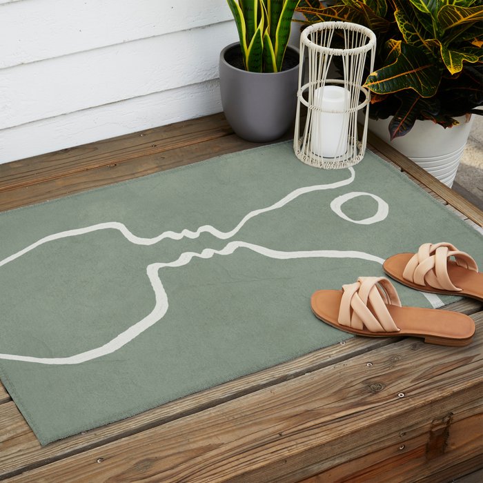 Abstract Couple Outdoor Rug Gallery Image 2