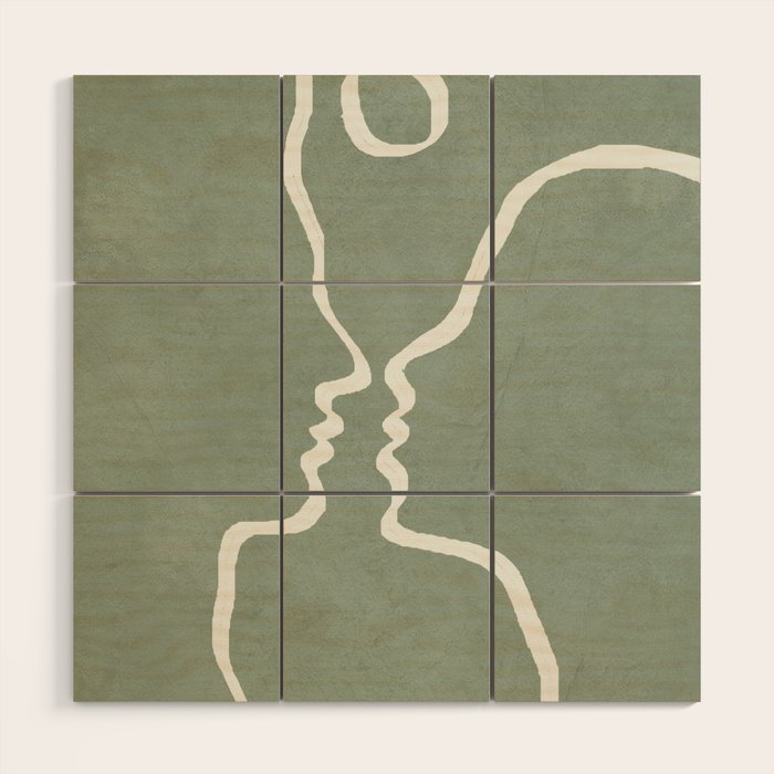 Abstract Couple Wood Wall Art Gallery Image 1