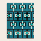 Mid Century Modern Rektangel Geometric Pattern in Teal Blue and Turquoise Notebook Gallery Image 4