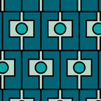Mid Century Modern Rektangel Geometric Pattern in Teal Blue and Turquoise Coffee Mug Gallery Image 2