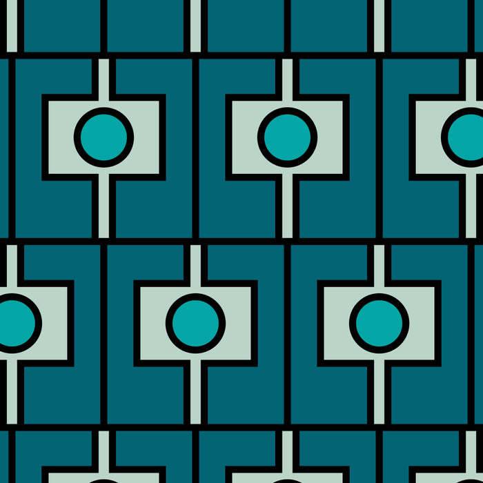 Mid Century Modern Rektangel Geometric Pattern in Teal Blue and Turquoise Coffee Mug Gallery Image 2