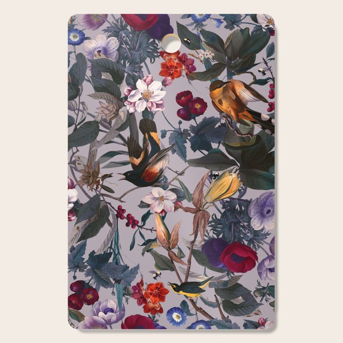 Floral and Birds XL Cutting Board Gallery Image 1