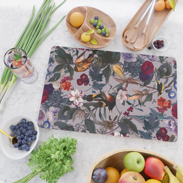 Floral and Birds XL Cutting Board Gallery Image 2