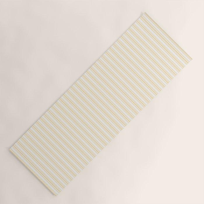 Classic Small Buttercup Yellow Pastel Butter French Mattress Ticking Double Stripes Yoga Mat Gallery Image 1