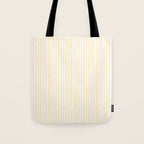 Classic Small Buttercup Yellow Pastel Butter French Mattress Ticking Double Stripes Tote Bag Gallery Image 1