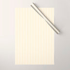 Classic Small Buttercup Yellow Pastel Butter French Mattress Ticking Double Stripes Wrapping Paper Gallery Image 1