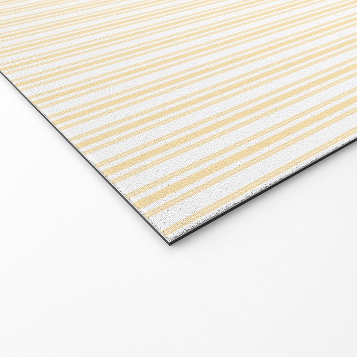 Classic Small Buttercup Yellow Pastel Butter French Mattress Ticking Double Stripes Welcome Mat Gallery Image 2