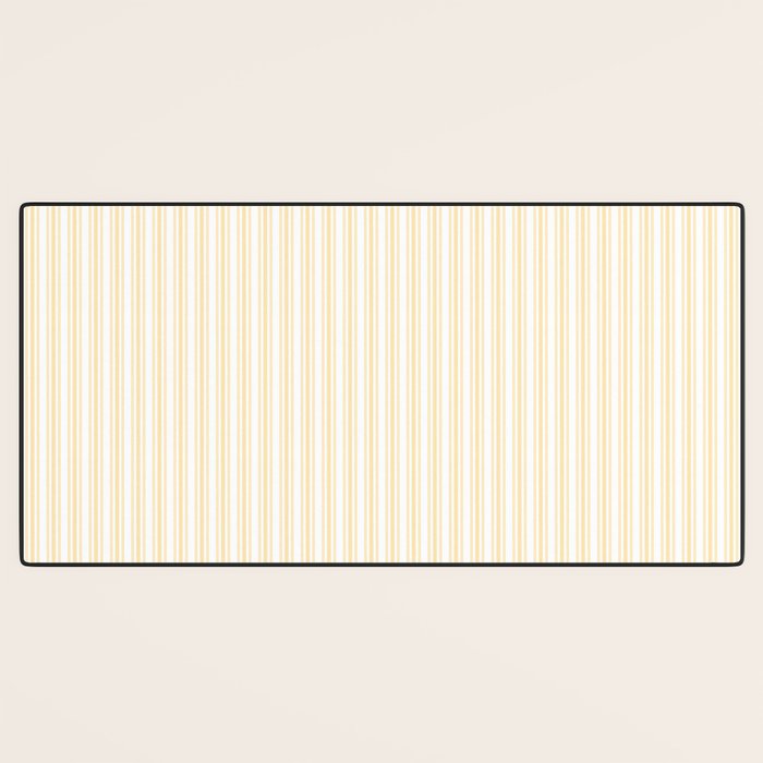 Classic Small Buttercup Yellow Pastel Butter French Mattress Ticking Double Stripes Desk Mat Gallery Image 3