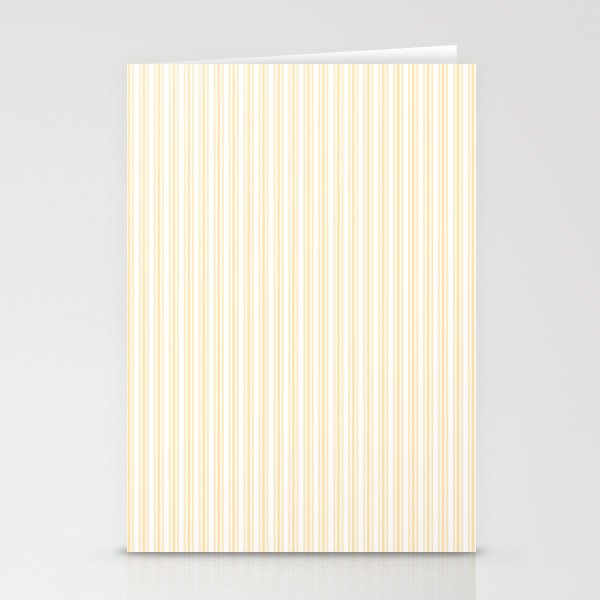 Classic Small Buttercup Yellow Pastel Butter French Mattress Ticking Double Stripes Stationery Card Gallery Image 2