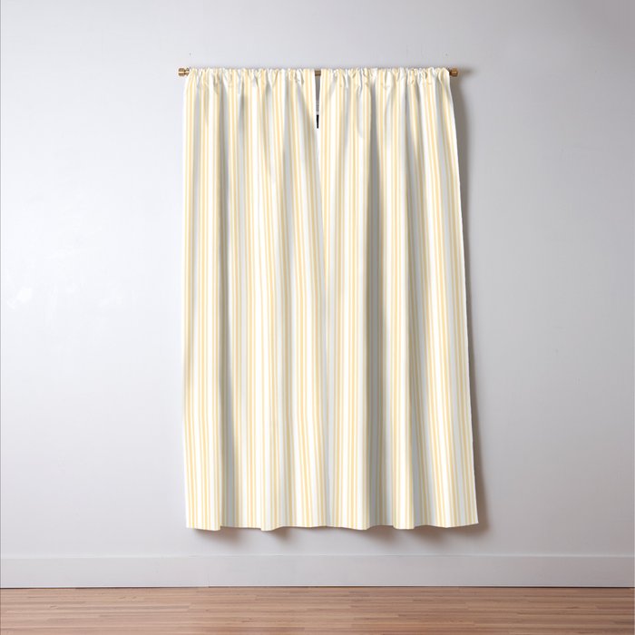 Classic Small Buttercup Yellow Pastel Butter French Mattress Ticking Double Stripes Window Curtain Gallery Image 3