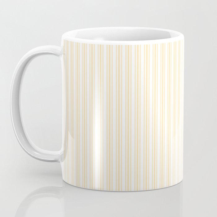 Classic Small Buttercup Yellow Pastel Butter French Mattress Ticking Double Stripes Coffee Mug Gallery Image 3