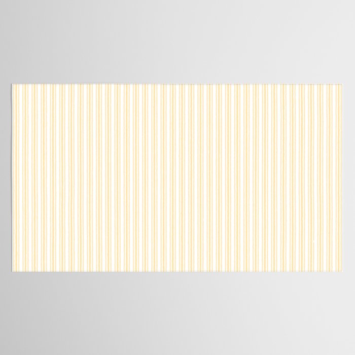 Classic Small Buttercup Yellow Pastel Butter French Mattress Ticking Double Stripes Tablecloth Gallery Image 2