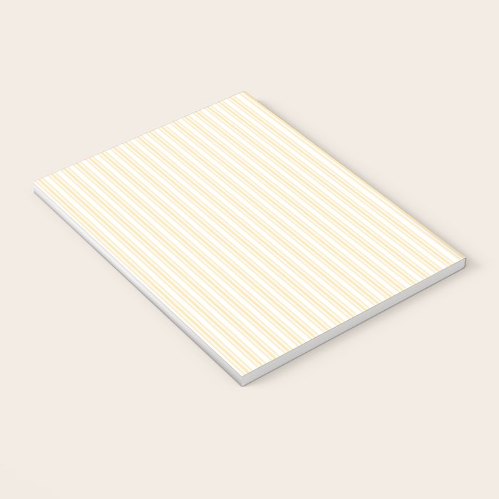 Classic Small Buttercup Yellow Pastel Butter French Mattress Ticking Double Stripes Notebook Gallery Image 3
