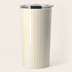 Classic Small Buttercup Yellow Pastel Butter French Mattress Ticking Double Stripes Travel Mug Gallery Image 1
