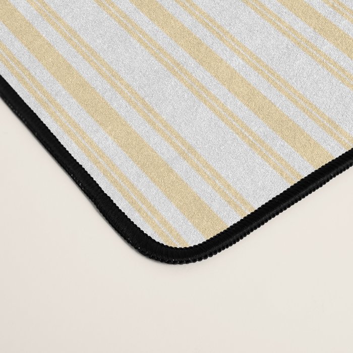 Classic Small Buttercup Yellow Pastel Butter French Mattress Ticking Double Stripes Desk Mat Gallery Image 4