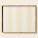 Classic Small Buttercup Yellow Pastel Butter French Mattress Ticking Double Stripes Serving Tray Gallery Image 1