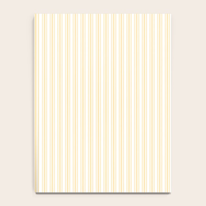 Classic Small Buttercup Yellow Pastel Butter French Mattress Ticking Double Stripes Notebook Gallery Image 4