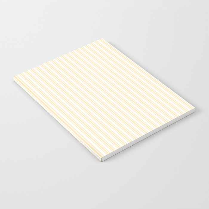 Classic Small Buttercup Yellow Pastel Butter French Mattress Ticking Double Stripes Notebook Gallery Image 2
