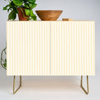 Classic Small Buttercup Yellow Pastel Butter French Mattress Ticking Double Stripes Credenza Gallery Image 1