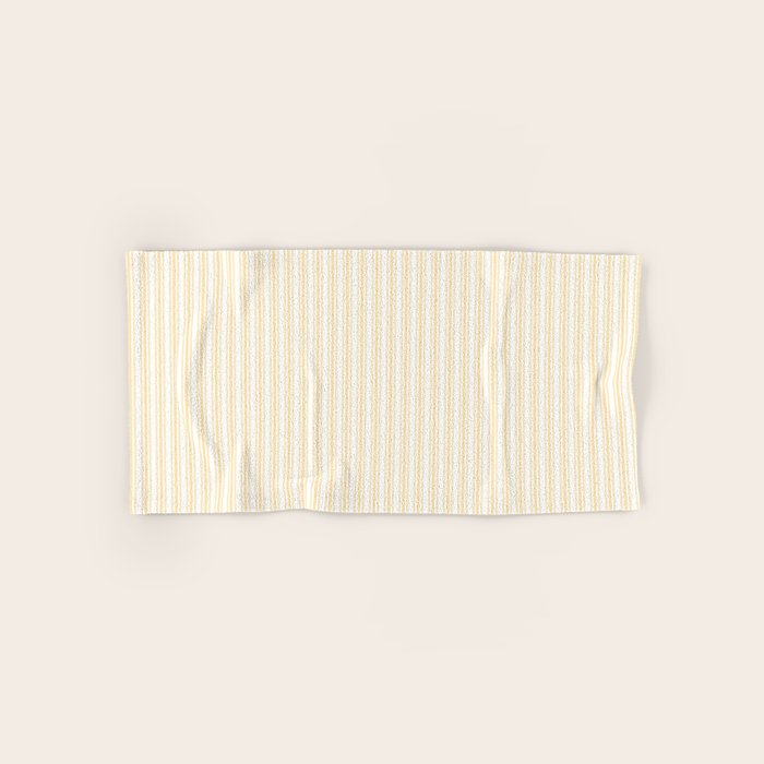 Classic Small Buttercup Yellow Pastel Butter French Mattress Ticking Double Stripes Bath Towel Gallery Image 1
