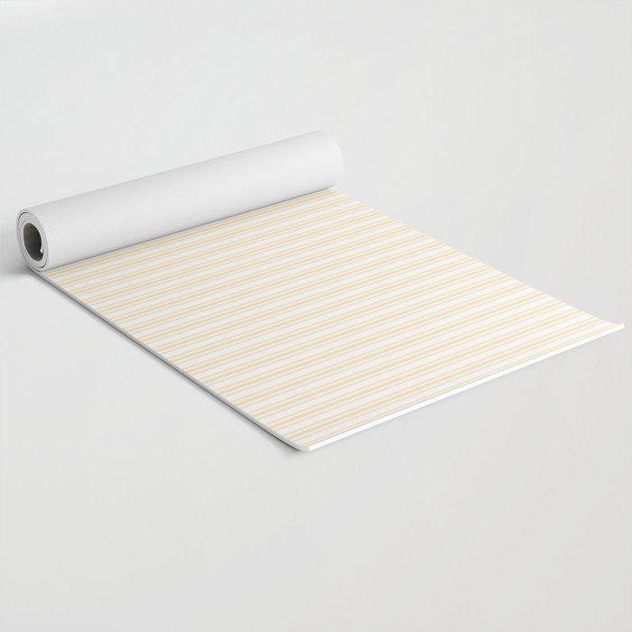 Classic Small Buttercup Yellow Pastel Butter French Mattress Ticking Double Stripes Yoga Mat Gallery Image 2
