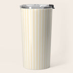 Classic Small Buttercup Yellow Pastel Butter French Mattress Ticking Double Stripes Travel Mug Gallery Image 2