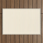 Classic Small Buttercup Yellow Pastel Butter French Mattress Ticking Double Stripes Outdoor Rug Gallery Image 1