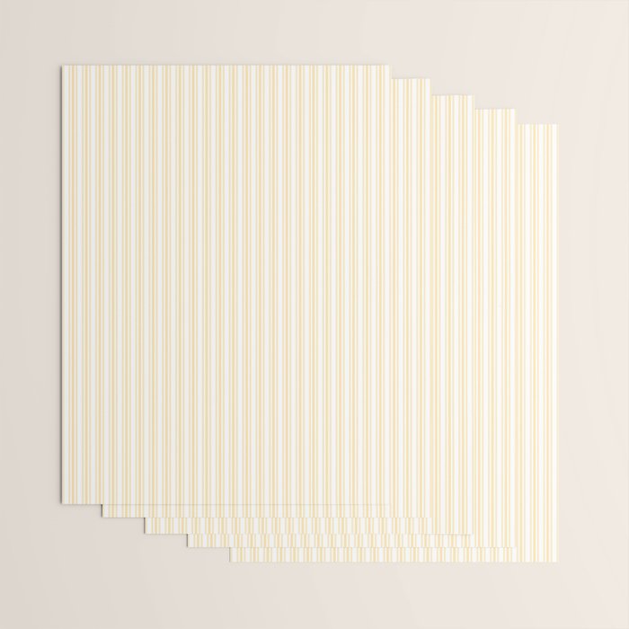 Classic Small Buttercup Yellow Pastel Butter French Mattress Ticking Double Stripes Wrapping Paper Gallery Image 3