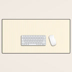 Classic Small Buttercup Yellow Pastel Butter French Mattress Ticking Double Stripes Desk Mat Gallery Image 1