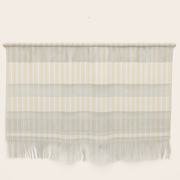 Classic Small Buttercup Yellow Pastel Butter French Mattress Ticking Double Stripes Wall Hanging Gallery Image 1
