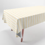 Classic Small Buttercup Yellow Pastel Butter French Mattress Ticking Double Stripes Tablecloth Gallery Image 1