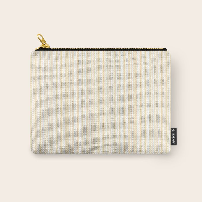 Classic Small Buttercup Yellow Pastel Butter French Mattress Ticking Double Stripes Carry All Pouch Gallery Image 1