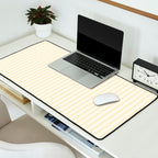 Classic Small Buttercup Yellow Pastel Butter French Mattress Ticking Double Stripes Desk Mat Gallery Image 2