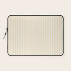 Classic Small Buttercup Yellow Pastel Butter French Mattress Ticking Double Stripes Laptop Sleeve Gallery Image 1
