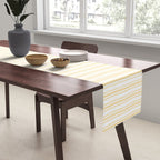Classic Small Buttercup Yellow Pastel Butter French Mattress Ticking Double Stripes Table Runner Gallery Image 2