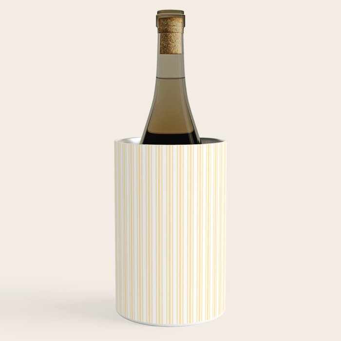 Classic Small Buttercup Yellow Pastel Butter French Mattress Ticking Double Stripes Wine Chiller Gallery Image 3