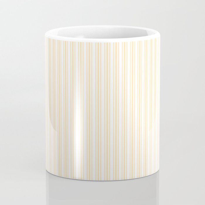 Classic Small Buttercup Yellow Pastel Butter French Mattress Ticking Double Stripes Coffee Mug Gallery Image 4