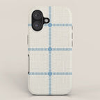 Woven Cross Check Cream x Seaside Blue iPhone Case Gallery Image 1