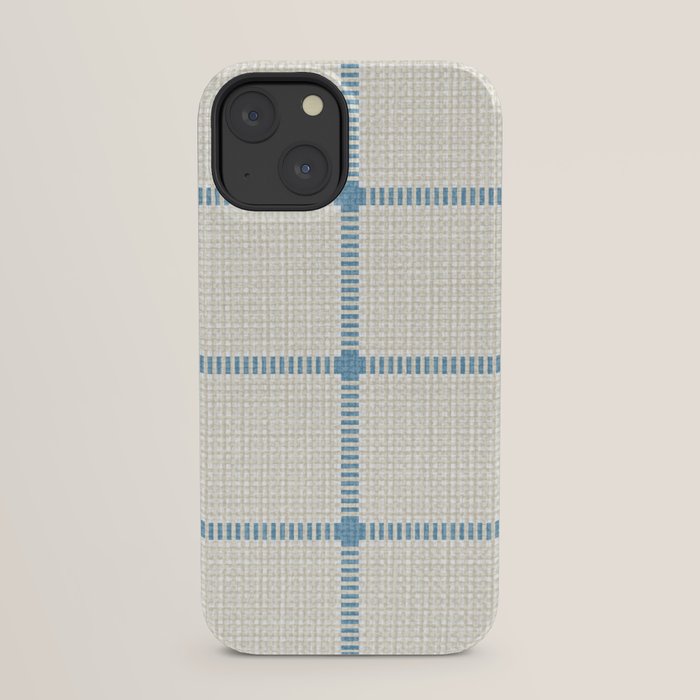 Woven Cross Check Cream x Seaside Blue iPhone Case Gallery Image 29