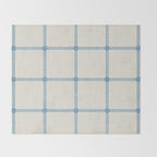 Woven Cross Check Cream x Seaside Blue Throw Blanket Gallery Image 2