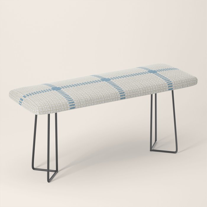 Woven Cross Check Cream x Seaside Blue Bench Gallery Image 1