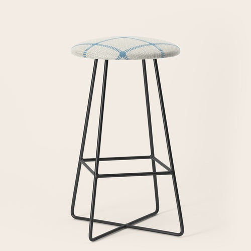 Woven Cross Check Cream X Seaside Blue Stool Gallery Image 1