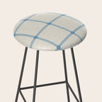 Woven Cross Check Cream x Seaside Blue Stool Gallery Image 2