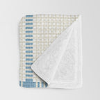 Woven Cross Check Cream x Seaside Blue Throw Blanket Gallery Image 3