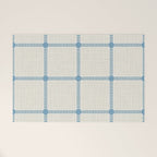 Woven Cross Check Cream x Seaside Blue Welcome Mat Gallery Image 1