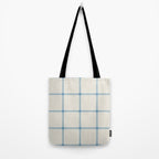 Woven Cross Check Cream x Seaside Blue Tote Bag Gallery Image 2