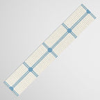 Woven Cross Check Cream x Seaside Blue Table Runner Gallery Image 3