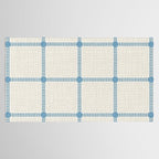 Woven Cross Check Cream x Seaside Blue Tablecloth Gallery Image 2