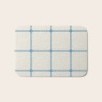 Woven Cross Check Cream x Seaside Blue Bath Mat Gallery Image 1