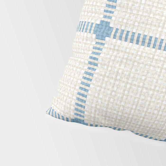 Woven Cross Check Cream x Seaside Blue Pillow Sham Gallery Image 4